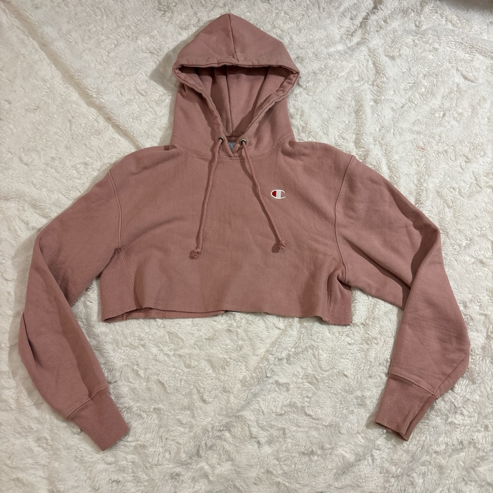 Champion Women's Dusty Rose Cropped Hoodie